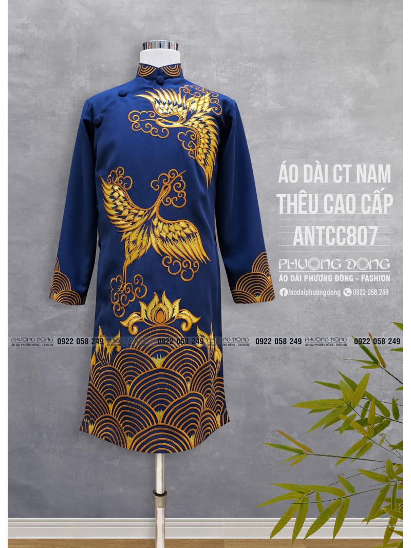 Áo Dài Cách Tân Nam Thêu Cao Cấp ANTCC807